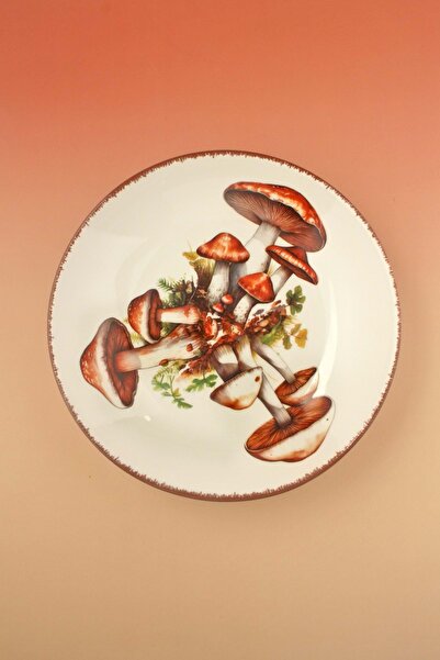 Bursa Porselen Dekor Mushroom Large Size Porcelain Salad Bowl