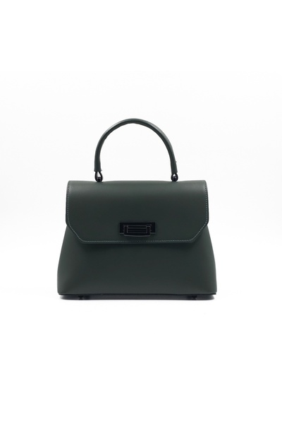Posete Fagaras Alana Leather Purse - Dark Green, 2 Compartments, 4 Pockets, Non-Adjustable Strap