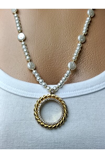 elisitakistory yarımaltın takmak için incili kolye 55 cm