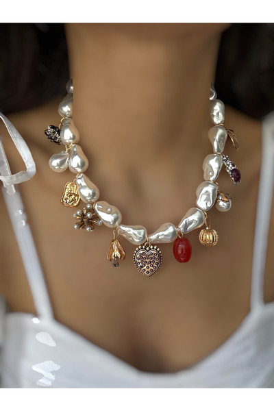 PETEK AKSESUAR Za Brand Model Pearl Detail Necklace