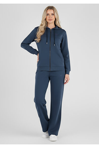 bilcee Women's Navy Blue Modal Striped Tracksuit Set 4776