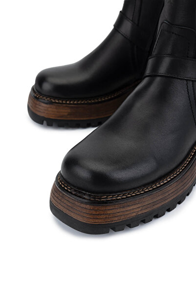 Tamer Tanca Kadın Hakiki Deri Siyah Deri Casual Bot