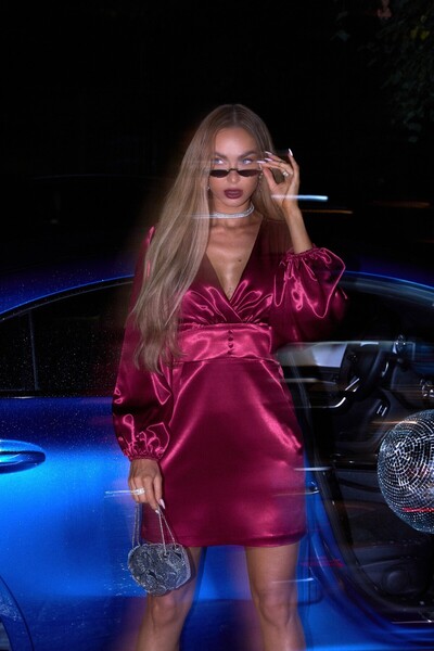 Made of Emotion M888 Mini dress with puff sleeves