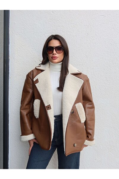 ESRAHELVACI Plush Detail Leather Jacket