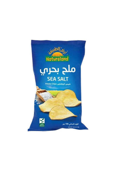 natureland رقائق البطاطس العضوية بملح البحر 100 جرام