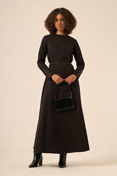 FTZ WOMEN Women's Suede Dress Black 31219