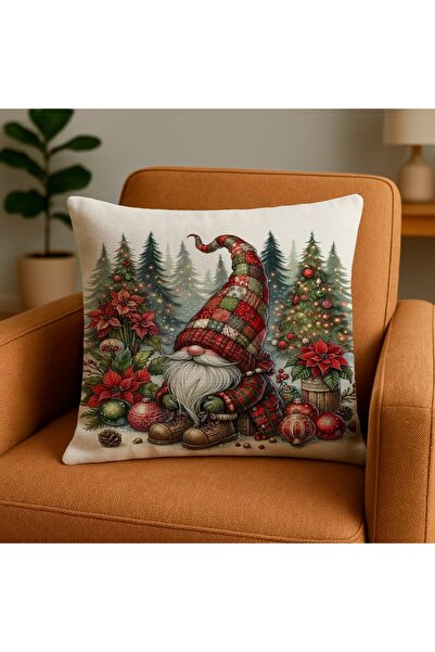 MİNOZA Цифрово отпечатана коледна възглавница с мотив на джуджета