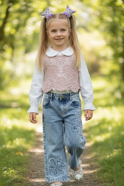 SeaBubbles Knitwear Sweater Girl's Jeans Suit