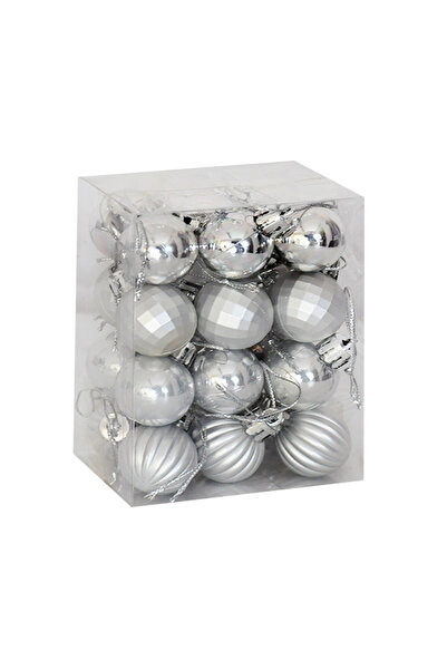 EXİZTİCARET 4cm Luxury Tree Ornaments Assortment 4 Models 24 Pieces