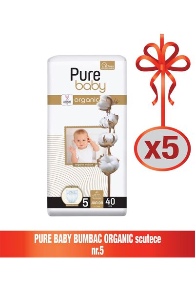 Pure Baby 5 x Organic Diapers No. 5 (Junior) 40 pcs