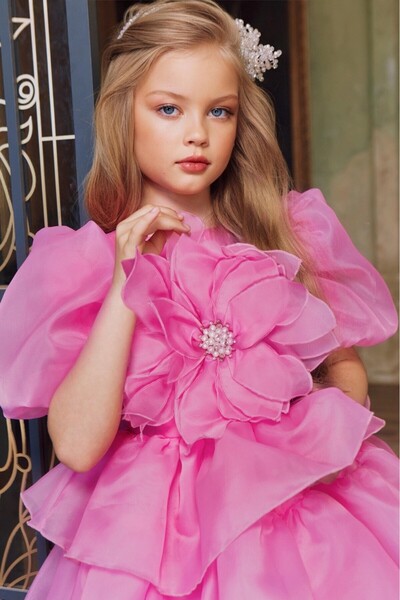 KİDY LOVE ÇİÇEKLİ TAÇLI ABİYE ELBİSE