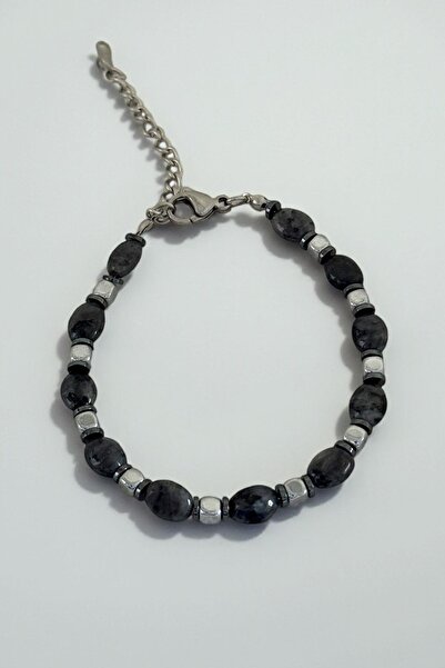 TAKIŞTIR Mixed Color Bead Detailed Steel Men's Bracelet