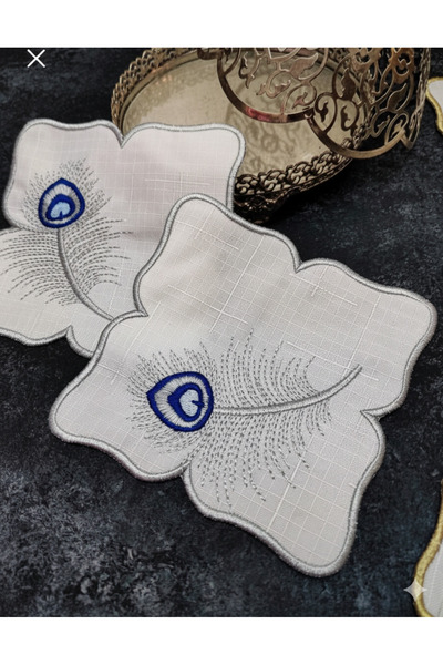 VeraLüx Home 6 Pieces Linen Presentation Napkins Cocktail Napkins Stain-Resis...