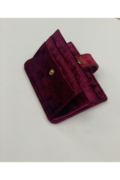 PurpleART Women's Suede Snap Closure Card Holder 8X11Cm