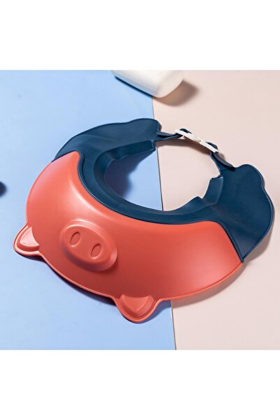 Flippy Children's Bathroom Protection Visor, Fippy, Piglet Pattern, Adjustable Size, 23x23 cm, Red