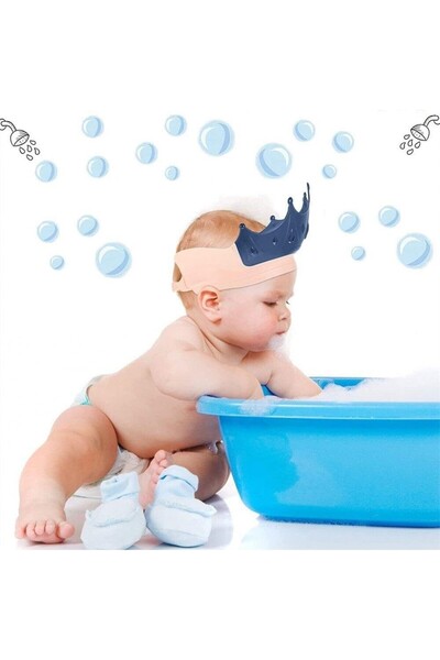 Fippy Kids Bath Visor Crown, Adjustable, TPE+PP 15x13 cm, Dark Blue