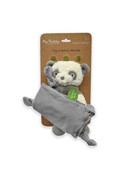 Myteddy My Teddy Panda Baby Blanket, cotton, gray, 32x32 cm