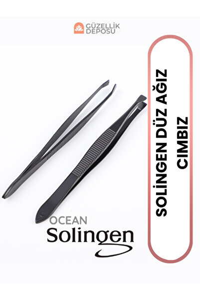 Güzellik Deposu Solingen Düz Geniş Ağızlı Cımbız Paslanmaz Çelik