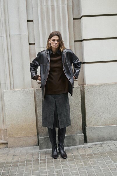 Massimo Dutti Yün karışımlı bisiklet yaka kazak