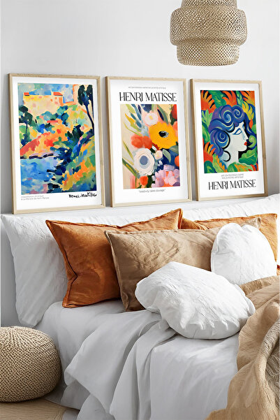 huhuli Ahşap Çerçeveli Henri Matisse Tablo Seti Huhu536