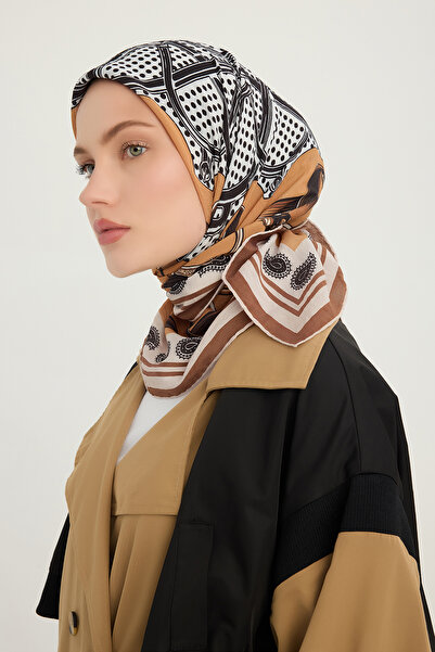 ipekistanbul Eșarfă cu model Vierra - Cresta Cavalerului - Camel