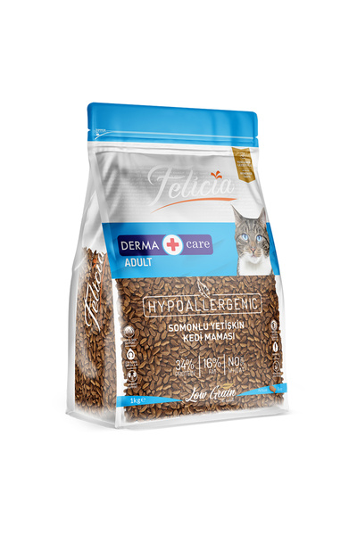 Felicia 1 Kg Somonlu Az Tahıllı Yetişkin Kedi Maması HypoAllergenic Kedi Maması
