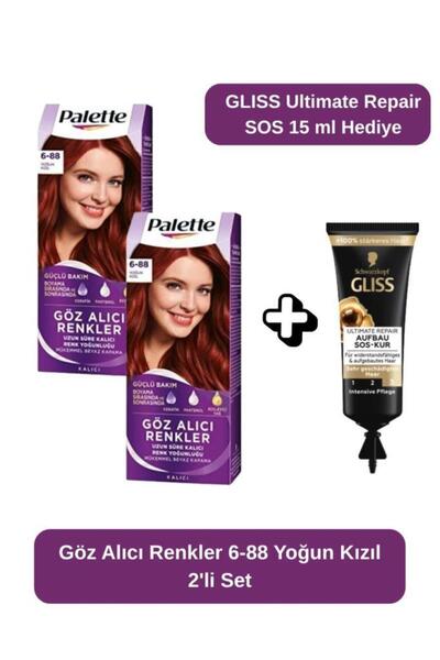 Palette Göz Alıcı Renkler 6-88 Yoğun Kızıl 2'li Set+Ultimate Repair SOS 15 ml...