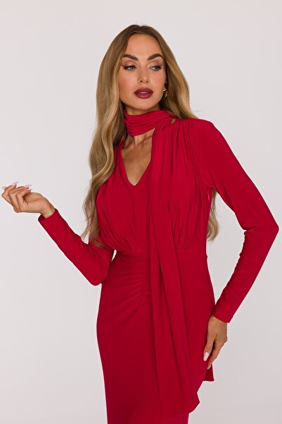 Made of Emotion M891 Elegant maxi dress with sash