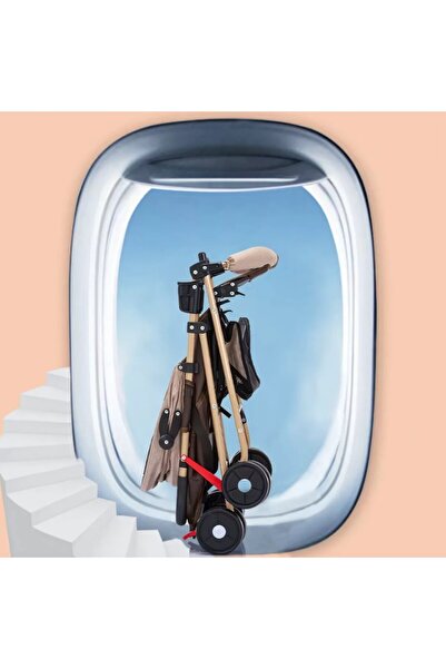 MACVI ® 2-in-1 Stroller, Adjustable Backrest, Reversible Handle, Easy Fold, for 1-3 Years, Brown.