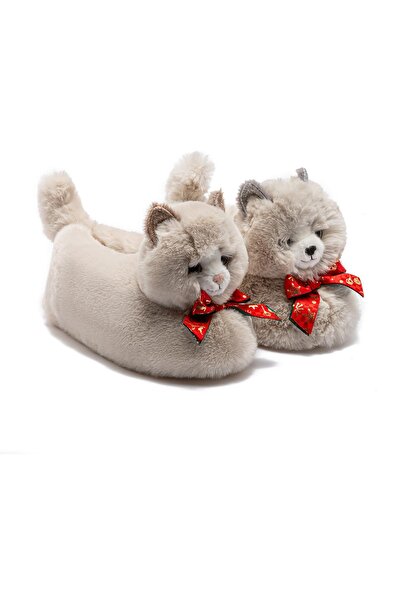 Twigy Tw Si̇si̇ Beige Women's Animal Print Slippers 36/41