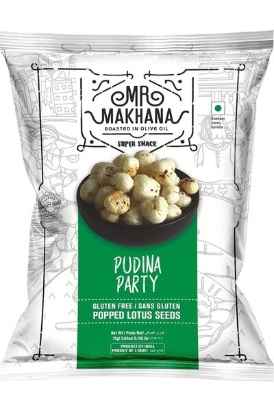 Mr. Makhana السيد ماخانا بودينا بارتي 75 جم - ماخانا وجوز الثعلب المحمص الخال...