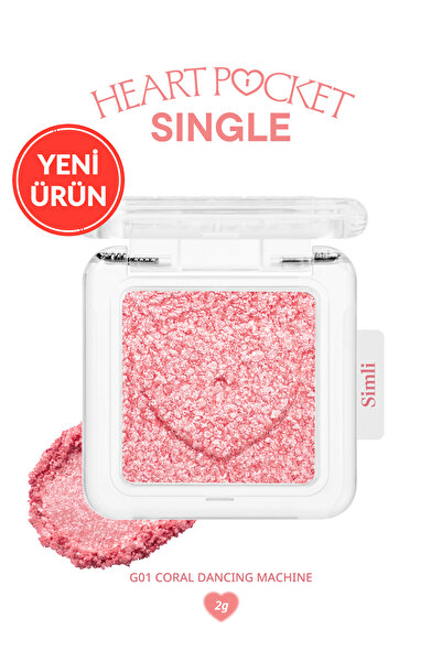 PERIPERA Kişiselleştirilebilir Simli Tekli Far Heart Pocket Single (G01 Coral Dancing Machine)