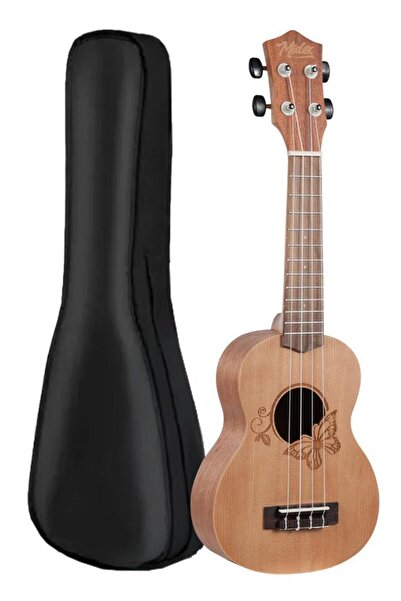 Midex Spa-261 Spruce Wood Butterfly Pattern Quality Soprano Ukulele Set