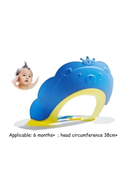 Fippy Children's Bathroom Protective Visor - Lion Crown Pattern, Adjustable, 21x20.5 cm, Blue