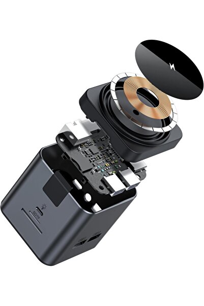 Glassology شاحن لاسلكي 8 في 1 ومحور متعدد الوظائف - سريع ومتعدد الاستخدامات