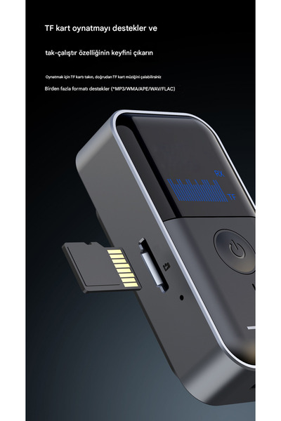 MATECHNO 2 in 1 Bluetooth Adaptör Alıcı Verici Bluetooth 5.4 Receiver TF Kart Girişli Aux Wireless Araç Kiti