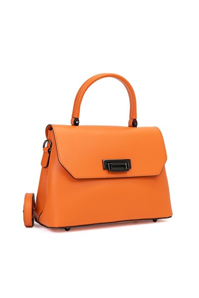 Posete Fagaras Poseta Piele Alana - Portocaliu, Geanta Casual din Piele Natur...