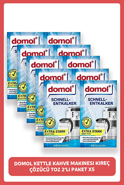 DOMOL Kettle Kahve Makinesi Kireç Çözücü Toz 2'li Paket 5 Adet