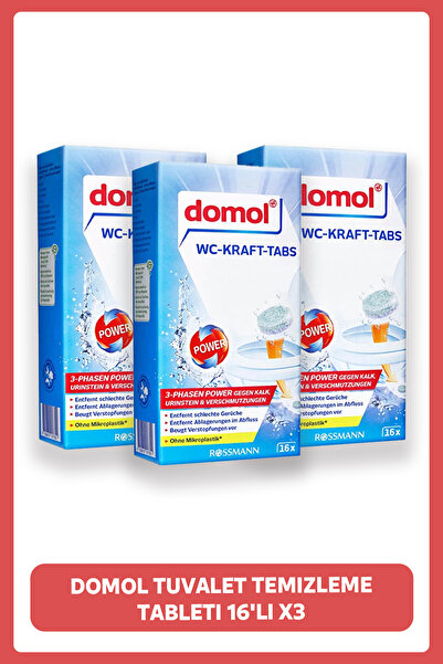 DOMOL Tuvalet Temizleme Tableti 16'lı X3 Adet