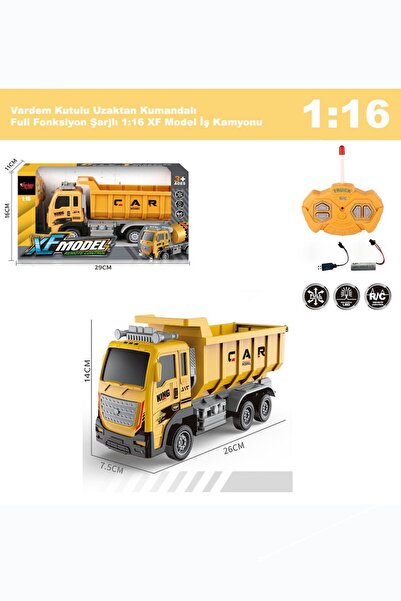 SCOWETTO Uzaktan Kumandalı Full Fonksiyon Şarjlı 1:16 İnşaat İş Kamyonu Dampe...