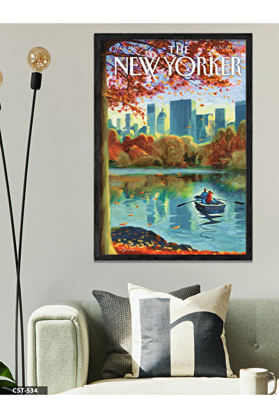 CeSht Poster iz časopisa The New Yorker, jednodijelna crna slika u drvenom ok...