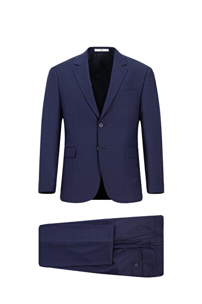 Kiğılı Regular Fit Kareli Yünlü Klasik Takım Elbise