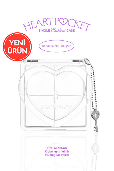 PERIPERA Özel Anahtarlı Kişiselleştirilebilir 4’lü Boş Far Paleti Heart Pocket Single Custom Case