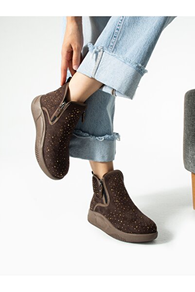 ALEMDAR AYAKKABI NATURA Kahve Taşlı Kadın Bot