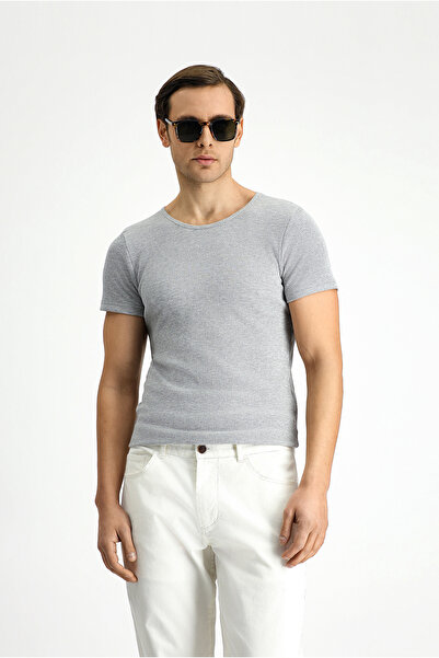 Kiğılı Crew Neck Slim Fit Slim Fit Cotton Corduroy T-Shirt
