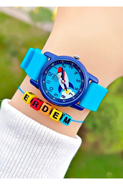 Q&Q Silikon Kordonlu 10 Atm Su Geçirmez Erkek Çocuk Kol Saati Kişiye Özel Hed...