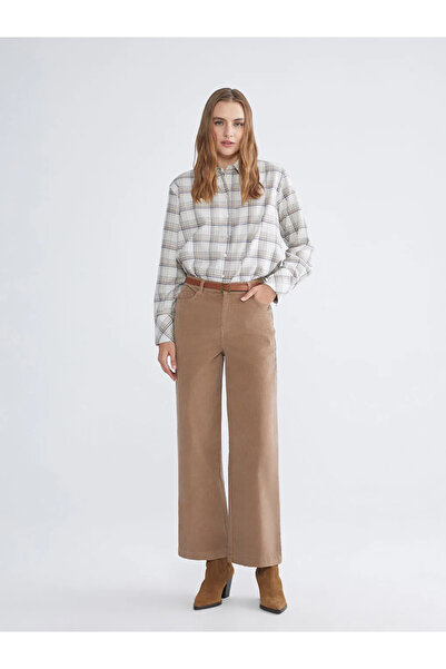 LC Waikiki Yüksek Bel Kadife Kadın Pantolon