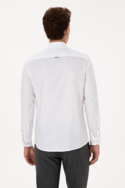 U.S. Polo Assn. Cedcolor025K U.S Polo Assn. Erkek Uzun Kol Gömlek 2225466 Beyaz