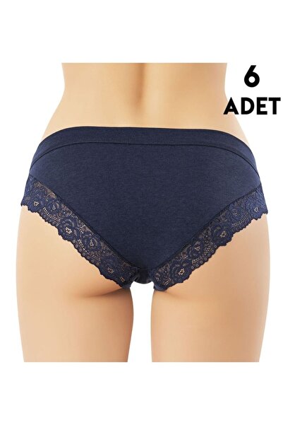KOTA 5106 دانتيل و تفاصيل أسطوانية مودال بيكيني (M-L-XL) 6 قطع