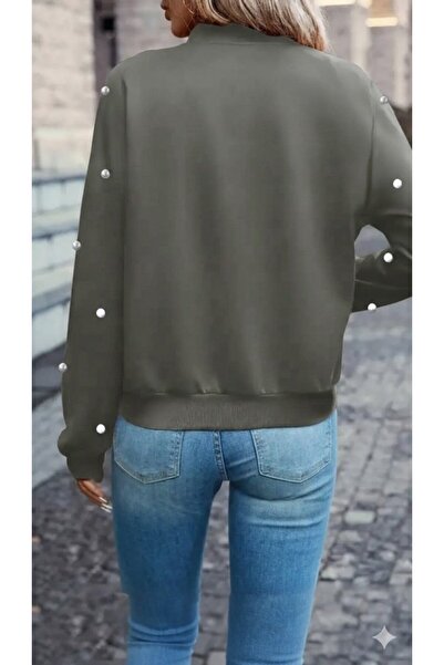 JANES Women's Long Sleeve Front Zipper Pearl Short Modal Jacket